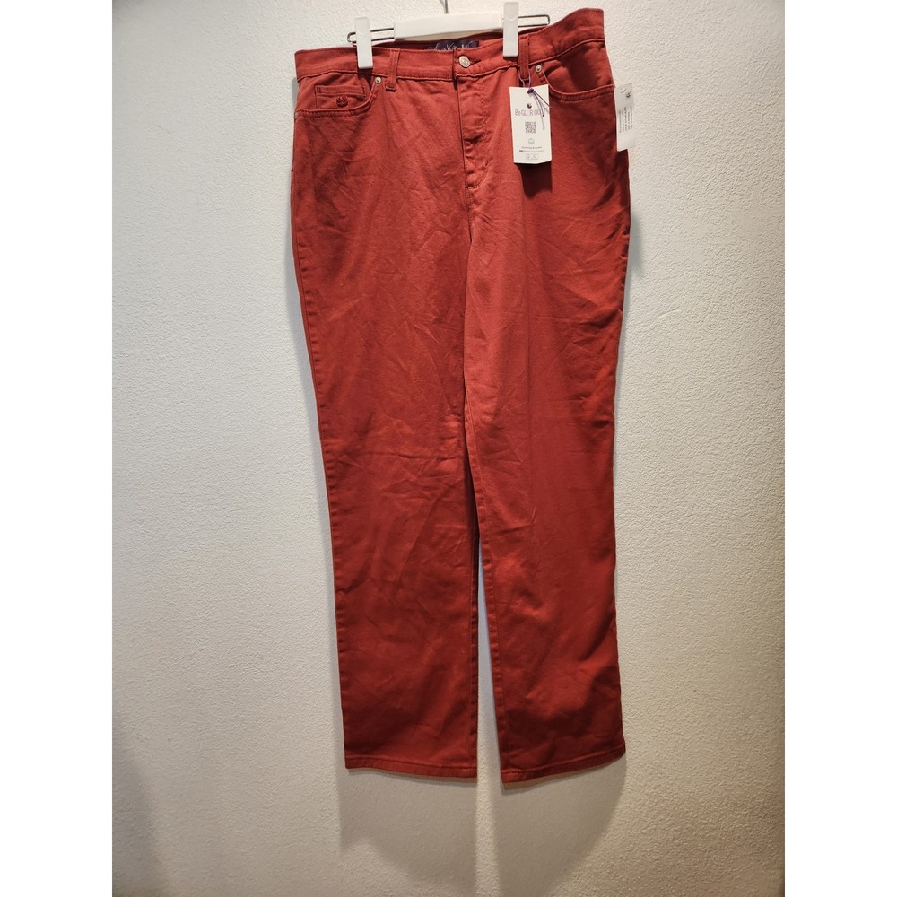 Gloria‎ Vanderbilt Amanda Slimming Jeans Rust Red Straight Leg Size 16 NWT